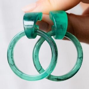 Casa Clara Jade Green Hoop Earrings